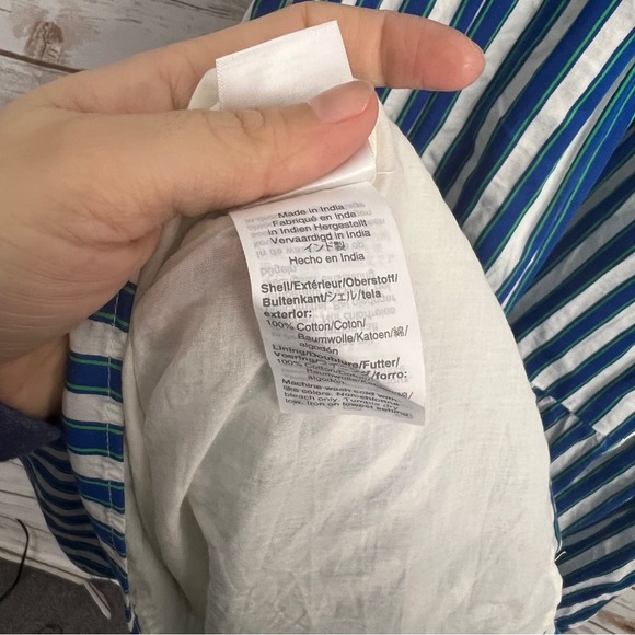 J Crew Blue White Striped Tiered Cotton Dobby MIDI Tank Dress - Picture 5 of 6